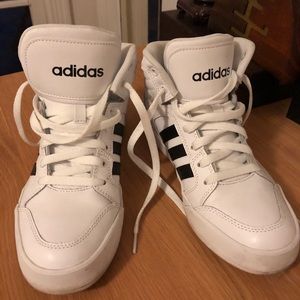 White adidas high tops